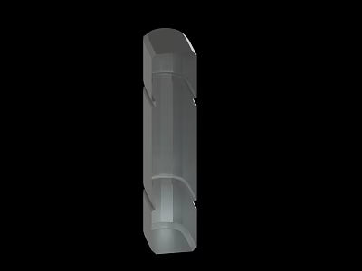 Gray Mechanical Component With Geometric Structure And Cylindrical Grooves Design 3d model