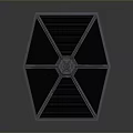 Detailed TIE Fighter 3D Model With Black Wings And Cockpit Details