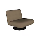 Beige Fabric Single Sofa with Black Round Base Modern Minimalist Design 3d model