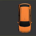 Orange Small SUV 3D Model With Black Roof White Headlights And Wheels