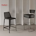 Flexform Sleek Modern Bar Stools With Leather Seats And Metal Frames