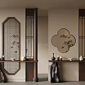 New Chinese style partition New Chinese style porch partition New Chinese style screen partition lattice shape 3d model