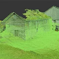 Traditional Wooden House With Grass Roof Stone Walls And Adjacent Building In Green Field