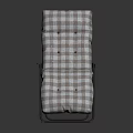 Soft Plaid Pattern Reclining Chair With Metal Frame For Comfortable Indoor Seating