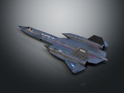 Modern Fighter Reconnaissance Aircraft Blackbird Reconnaissance Aircraft Blackbird Fighter 3d model