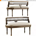 Classic Wooden Footstool Design With Carved Details And Light Colored Cushion