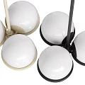 Modern Pendant Lights with White Spherical Shades and Light Black Rods for Contemporary Decor
