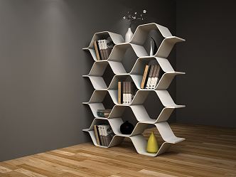 Modern Bookshelf Storage Rack 3d model