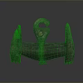 Ancient Green Jade Vessel With Curved Handle Three Legs And Circular Ornament