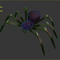 Realistic Red Spider 3D Character Design with Spiked Legs and White Tips 3d model