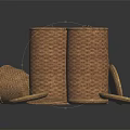 Household Wicker Storage Containers with Various Sizes Shapes and Green Tea