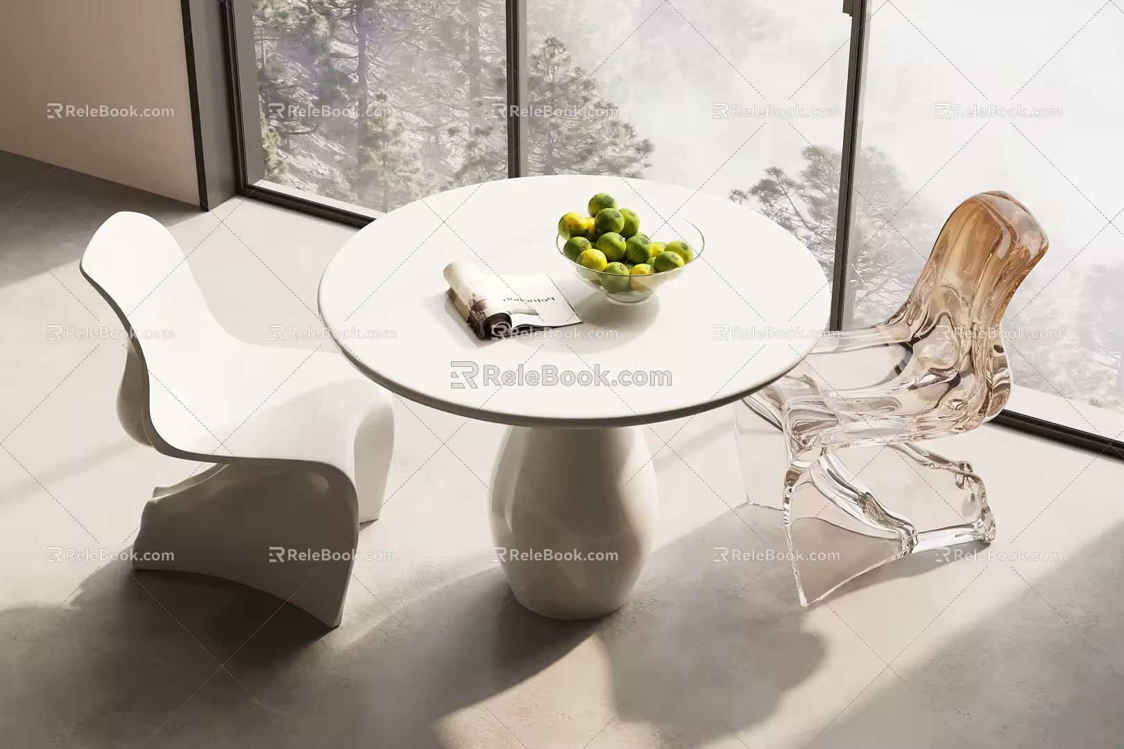 Modern Leisure Table and Chair Negotiation Table and Chair Dining Table and Chair Table and Chair Combination 3d model