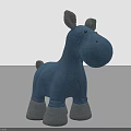 Blue Plush Pony Stuffed Toy With Gray Ears Feet And Soft Tail