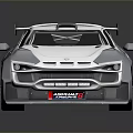 Silver Sporty Car With Sleek Body Rear Spoiler And Black Wheels