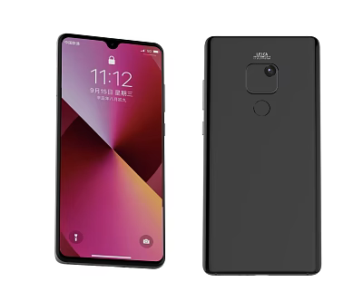 Modern Smartphone Front Display And Rear Camera Fingerprint Sensor Design 3d model