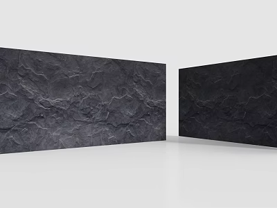 Dark Textured Stone Background Wall Design For Modern Interior Spaces 3d model