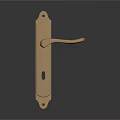 Golden Metal Door Handle With Elegant Design And Curved Lever For Modern Home Use