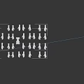 Array of Diverse Hands in Various Poses Arranged Neatly on Gray Background
