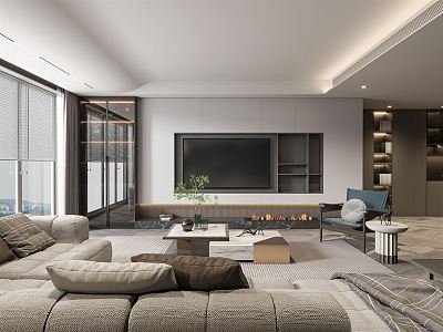 modern living room 3d model