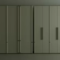Modern Cream White Large Wardrobe Set With Long Metal Handles For Bedroom Clothes Storage
