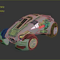 Futuristic Silver Concept Car With Streamlined Design Large Wheels And Mechanical Details
