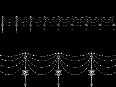 Elegant Hanging Decorative Lights With Beaded Chains And Snowflake Ornaments For Festive Home Decor 3d model