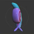 Pink And Blue Snail Shaped Decorative Furniture Ornament With Spiral Shell And Glossy Surface