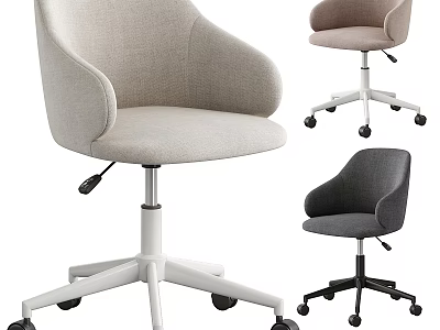 Modern Fabric Office Chair With Armrests And Swivel Wheels In Multiple Colors 3d model