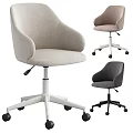 Modern Fabric Office Chair With Armrests And Swivel Wheels In Multiple Colors