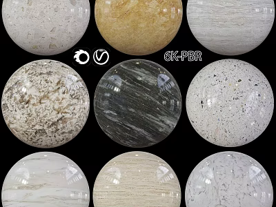 CK PBR Marble Spheres With Various Natural Textures And Designs 3d model