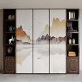 Chinese-style Entrance Cabinet Bookcase Tea Cabinet Wardrobe Side Cabinet Wall Cabinet Cabinet 3d model