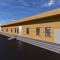 Spacious Warehouse Storage With Metal Shelves Cardboard Boxes Windows And Fluorescent Lighting