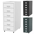 Modern Chest of Drawers in White Black Grey with Five Drawers and Metal Handles
