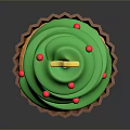 Christmas Cupcake With Green Frosting Yellow Star Topping Red Sprinkles And Brown Paper Cup