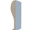 White Decorative Component With Intricate Leaf Carvings And Ornate Design
