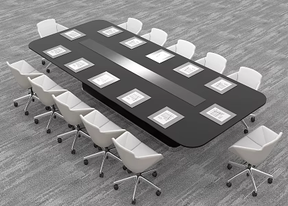 Conference table and chair combination 3d model