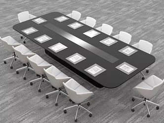 Conference table and chair combination 3d model