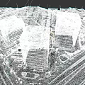 Aerial View of Modern Urban High Rise Buildings with Surrounding Roads and Parking Area
