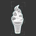 Creamy Pink Swirl Ice Cream Served In A Crispy Cone Treat