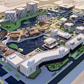 Modern Commercial Complex Design With Water Features Green Spaces And Contemporary Buildings