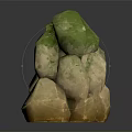 Natural Green Beige Yellow Irregular Shaped Stone Stacked Decorative Display Piece