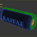 RAFFAE Bluetooth Speaker Computer Accessory with Black Cylindrical Mesh Texture Control Buttons