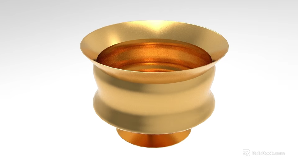 Golden Metal Kitchen Sink With Sleek Design And Shiny Surface For Home Kitchen 3d model 