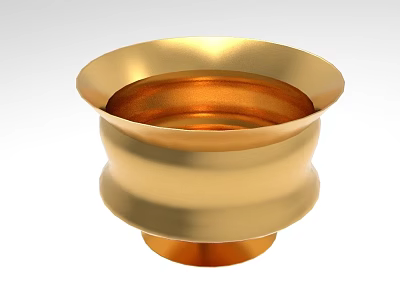 Golden Metal Kitchen Sink With Sleek Design And Shiny Surface For Home Kitchen 3d model