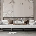 New Chinese-style Three-person Sofa Multi-person Sofa 3d model