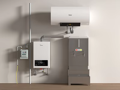 Home Appliances Indoor Setup Including Water Heater Gas Boiler And Water Dispenser 3d model