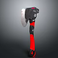 Durable Axe With Red Black Ergonomic Handle And Sharp Metal Head For Wood Cutting 3d model