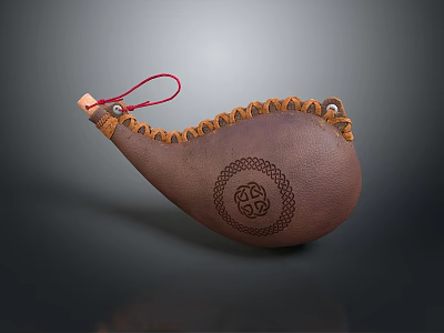 Leather Hwine Pot Ethnic Style Hwine Pot Ancient Hwine Pot Hwine Bag Hwine Pot Iron Pot Iron Hwine Pot 3d model