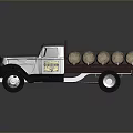 Vintage Truck Loaded With Wooden Barrels On The Back Classic Design And Retro Style