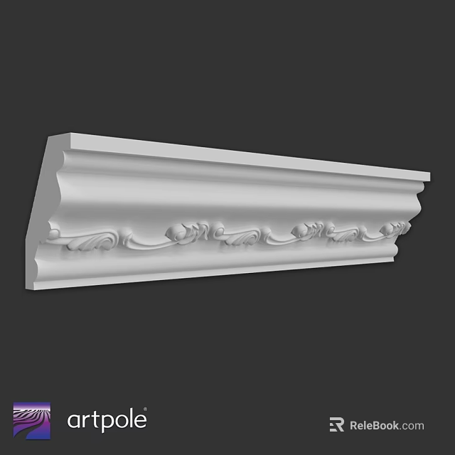 White Ornamental Architectural Component With Intricate Carved Patterns 3d model 